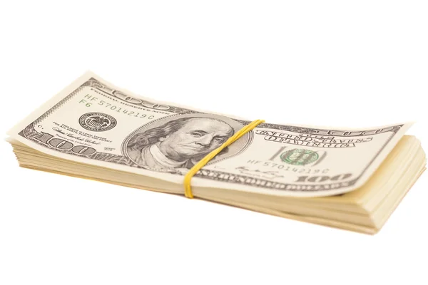 Stack of dollars isolated on white background — Stock Photo, Image