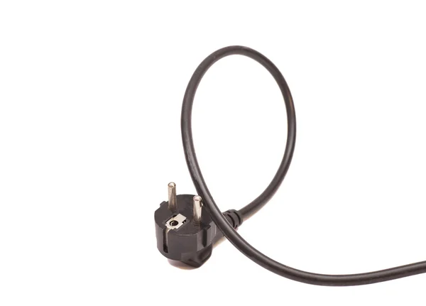 Black Electric plug isolated on the white background — Stock Photo, Image