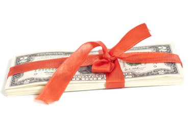 Beyaz izole dolar hediye