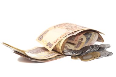 Hint para birimi Rupisi banknot ve madeni paraların 