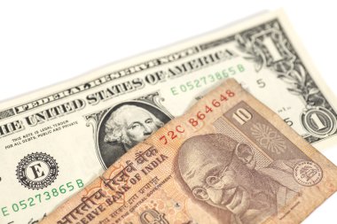 Amerikan Doları ve Hint Rupisi banknot
