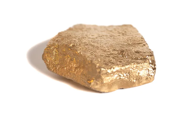 Golden nugget isolated on white background — Stock Photo, Image