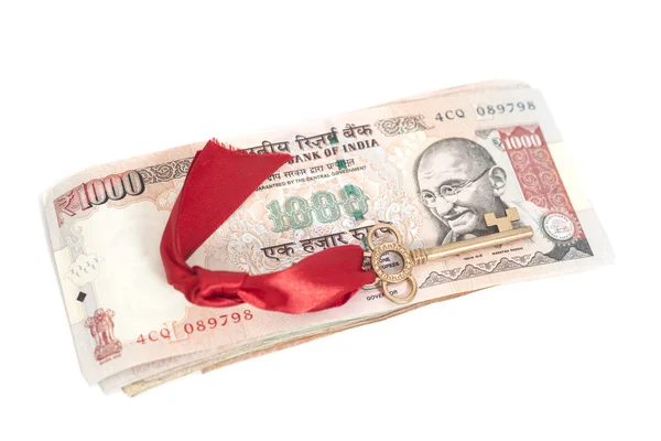 インドのルピー紙幣の成功への鍵 — ストック写真