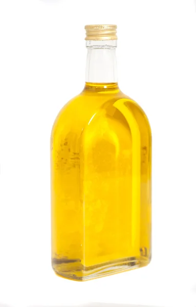 Oil In Glass Bottle On A White Background — Stock Photo, Image