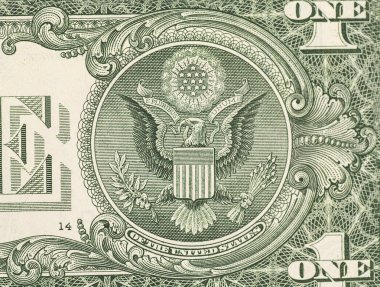  Bize bir Doları bill closeup makro