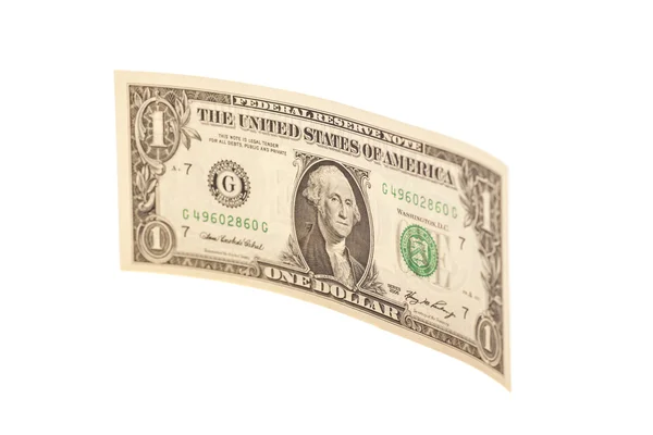 One dollar banknote isolated on white — Stock Photo, Image