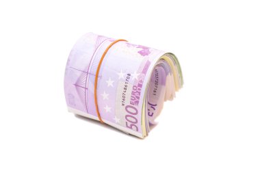 Lastik izole bant altında beş yüzüncü banknotlar