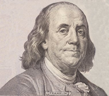 Portrait of  U.S. president Benjamin Franklin clipart