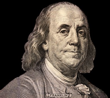 Portrait of  U.S. president Benjamin Franklin clipart