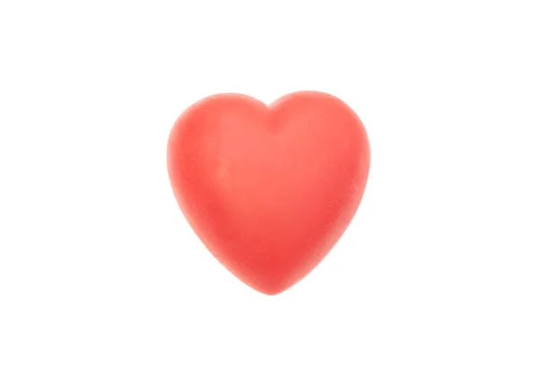 Coração vermelho isolado no fundo branco — Fotografia de Stock