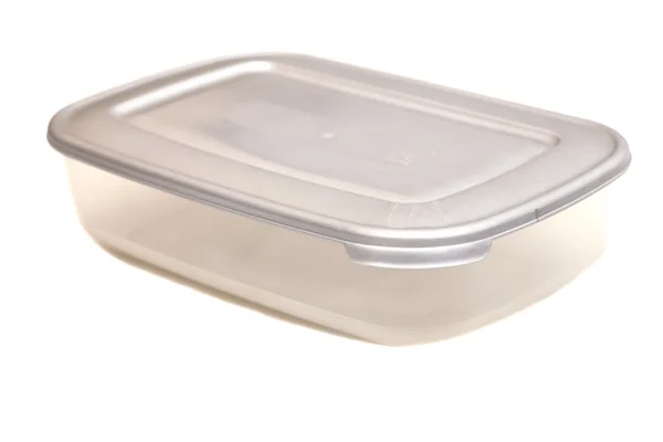 白色隔热食品塑料容器 — 图库照片