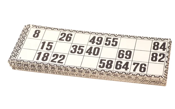 Rus loto (bingo oyunu) üzerinde beyaz adam izole kart