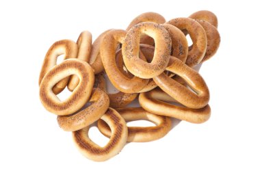 Beyaz bir arka plan üzerinde izole simit 