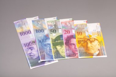 İsviçre Frangı, İsviçre'nin para birimi üzerinde gri izole.