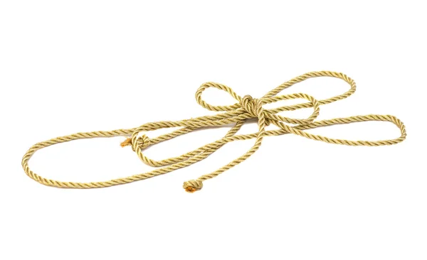 Goldenes Seil isoliert auf weißem Hintergrund — Stockfoto