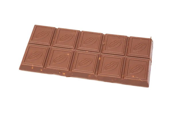 Csokoládé sáv fehér alapon — Stock Fotó