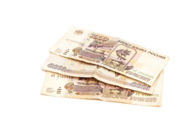 Rus parası. Beyaz zemin üzerinde bir bin ruble 