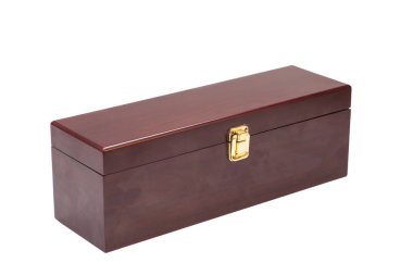 Beyaz arka plan üzerinde izole lüks ahşap hediye kutusu