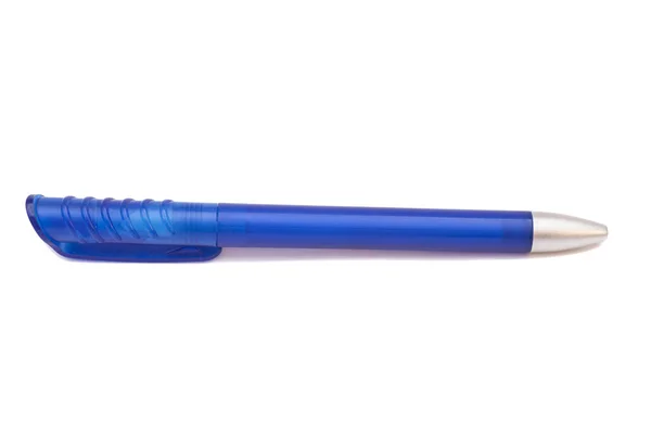 Blue Ballpoint Pen Isolated On White background — Stock Photo, Image