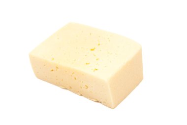 Beyaz arkaplanda izole edilmiş peynir 