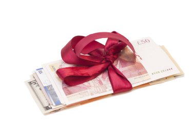 Beyaz izole para hediye