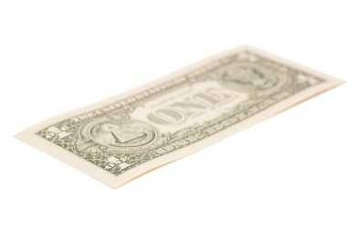 Bir dolarlık banknot üzerinde beyaz izole