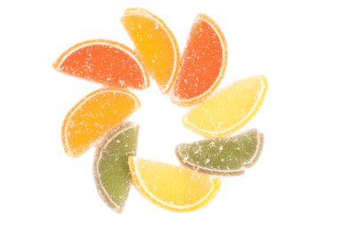 Marmelat limon dilimleri ile izole şeker olarak