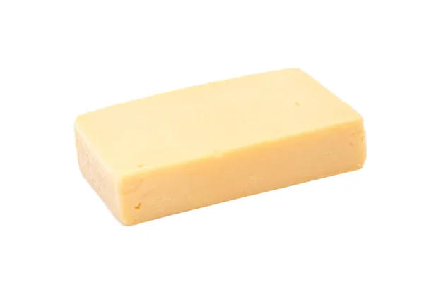 Κομμάτι τυριού απομονωμένο σε λευκό — Φωτογραφία Αρχείου