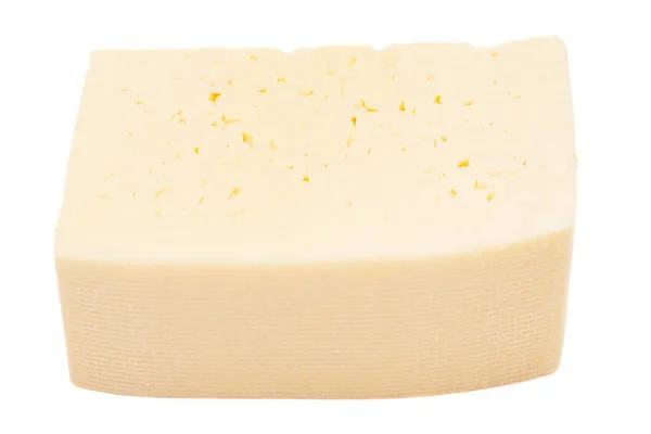 Pedazo de queso aislado sobre blanco — Foto de Stock