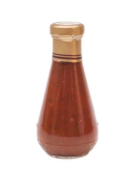 Tomat sås flaska på vit bakgrund — Stockfoto