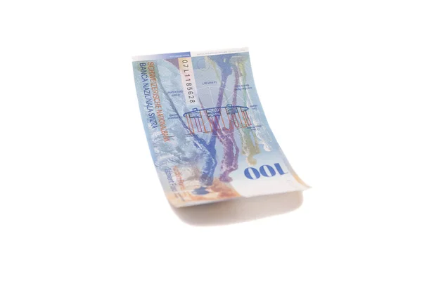 Swiss Franc note, isolated — Stock Photo, Image