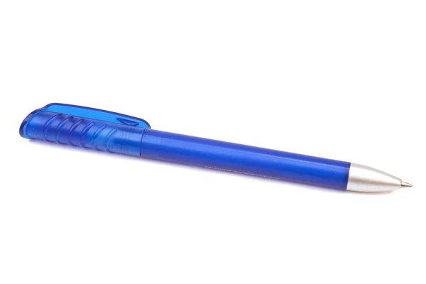 Blue Ballpoint Pen Isolated On White background — Stock Photo, Image