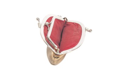 Beyaz arka plan üzerinde izole boş açık çanta