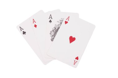 Beyaz üzerine dört as.