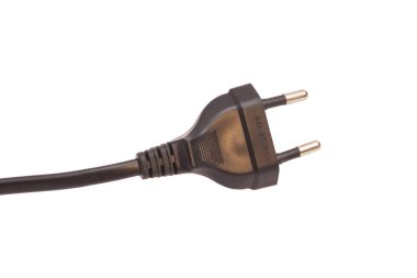 beyaz izole siyah elektrik fişi 