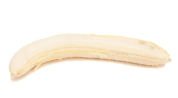 Unskin banana isolada em branco — Fotografia de Stock