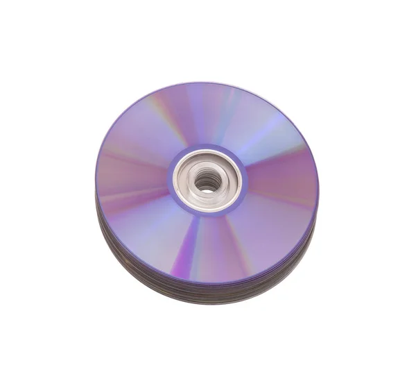 Стек з CD-ромами. КД і DVD диск на білому тлі — стокове фото