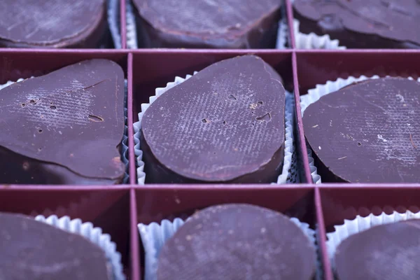 Box of sweet chocolate candies