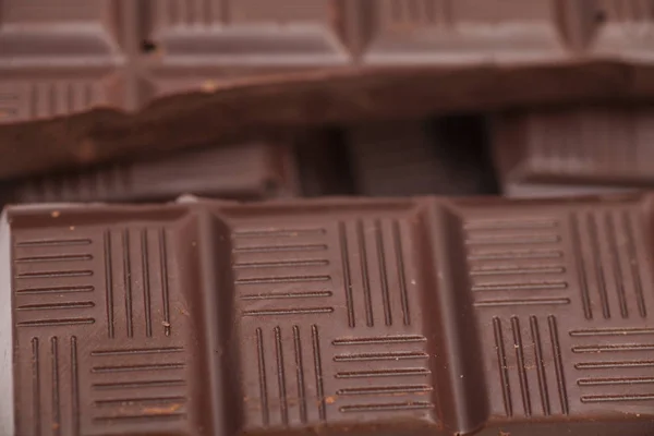 Μπάρες σοκολάτας φόντο κινηματογράφηση σε πρώτο πλάνο — Φωτογραφία Αρχείου
