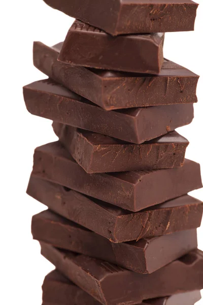 Bruten choklad bar stack — Stockfoto