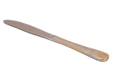 Beyaz arka plan üzerinde izole çelik metal masa bıçak 