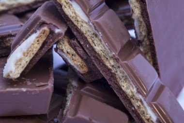 Çikolata bar arka plan kırık 