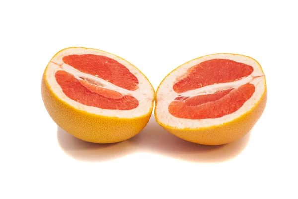 Grapefruit szeletek elszigetelt fehér — Stock Fotó