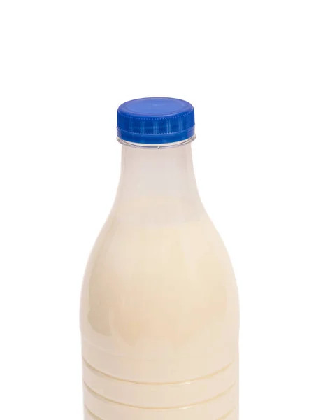 Plast flaska mjölk isolerad på vit bakgrund — Stockfoto