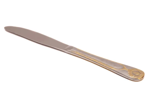 Stahl Metall Tischmesser isoliert auf weißem Hintergrund — Stockfoto