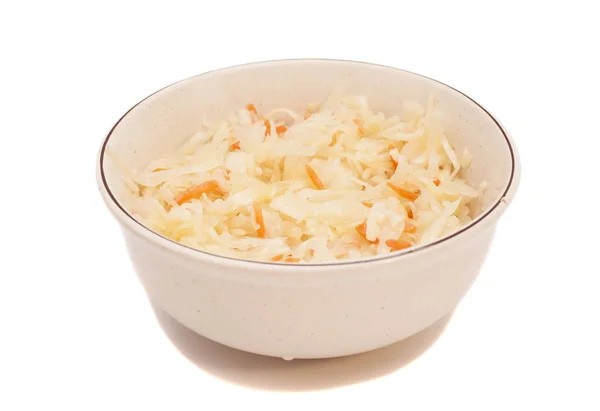 Sauerkraut on plate isolated over white — Stock Photo, Image