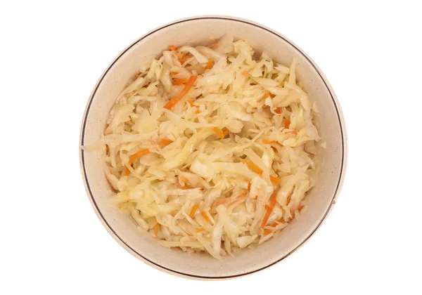 Sauerkraut on plate isolated over white — Stock Photo, Image