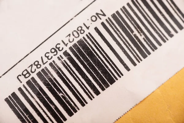 Bar code of postal package — Stock Photo, Image