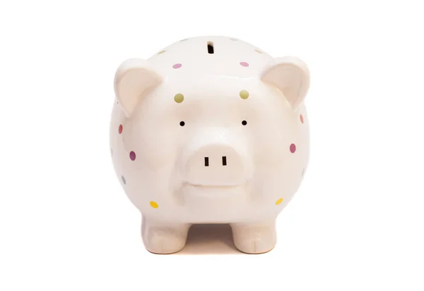 Piggy bank geïsoleerd op witte achtergrond — Stockfoto