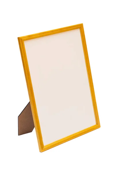 Quadro de madeira da foto da tabela no branco — Fotografia de Stock